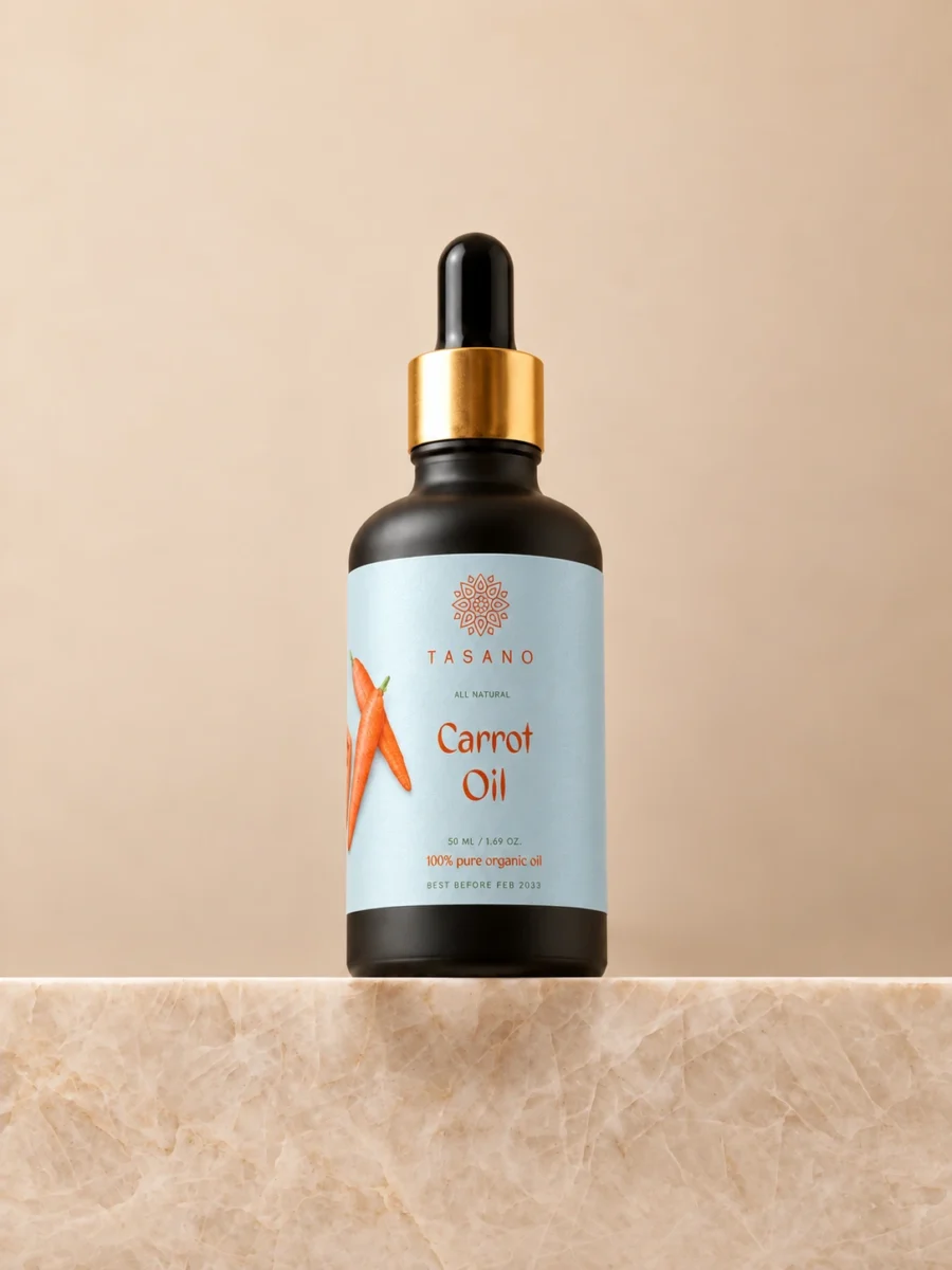 TASANO Carrot Oil 50ml, 100% pure carrot oil for face, skin, body and hair