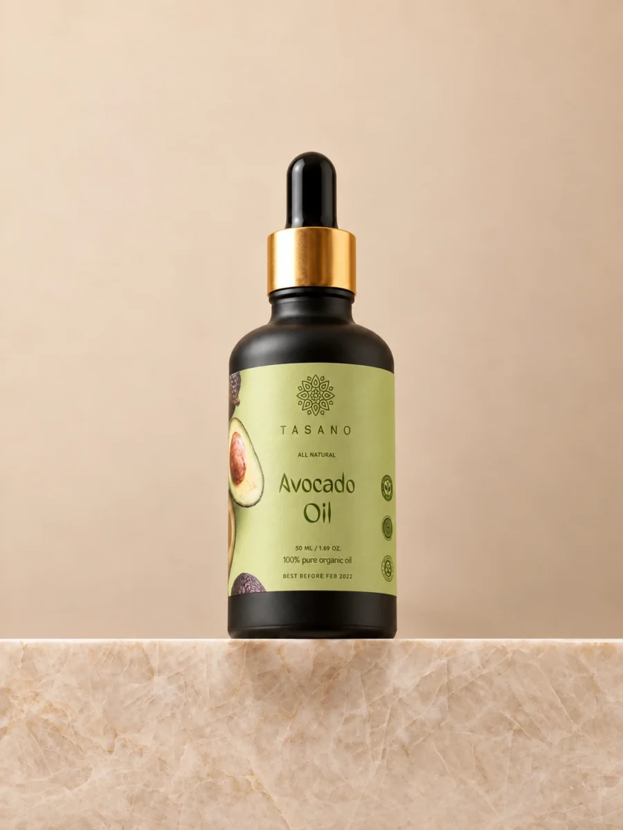 TASANO Avocado Oil 50ml, 100% pure avocado oil for face, skin, body and hair