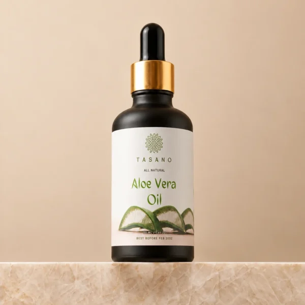 TASANO Aloe Vera Oil 50ml, 100% pure aloe vera oil for skin, body, hair and scalp care
