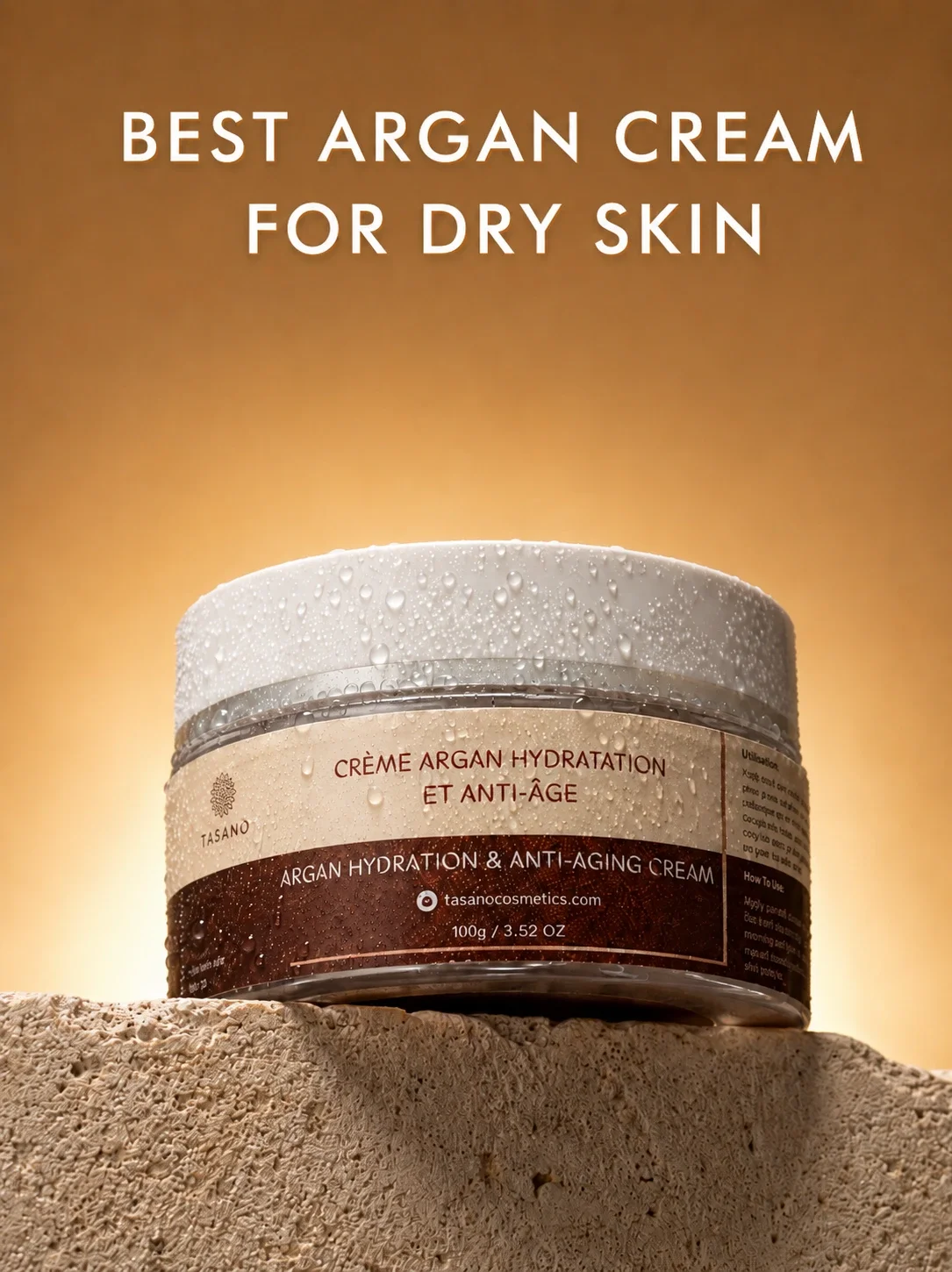 TASANO Moroccan argan cream for dry skin, daily hydration, soft skin, and natural skin nourishment