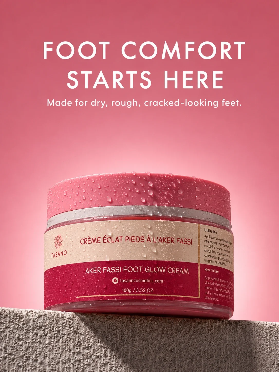 TASANO Aker Fassi foot cream for dry, rough, cracked-looking feet and soft heels