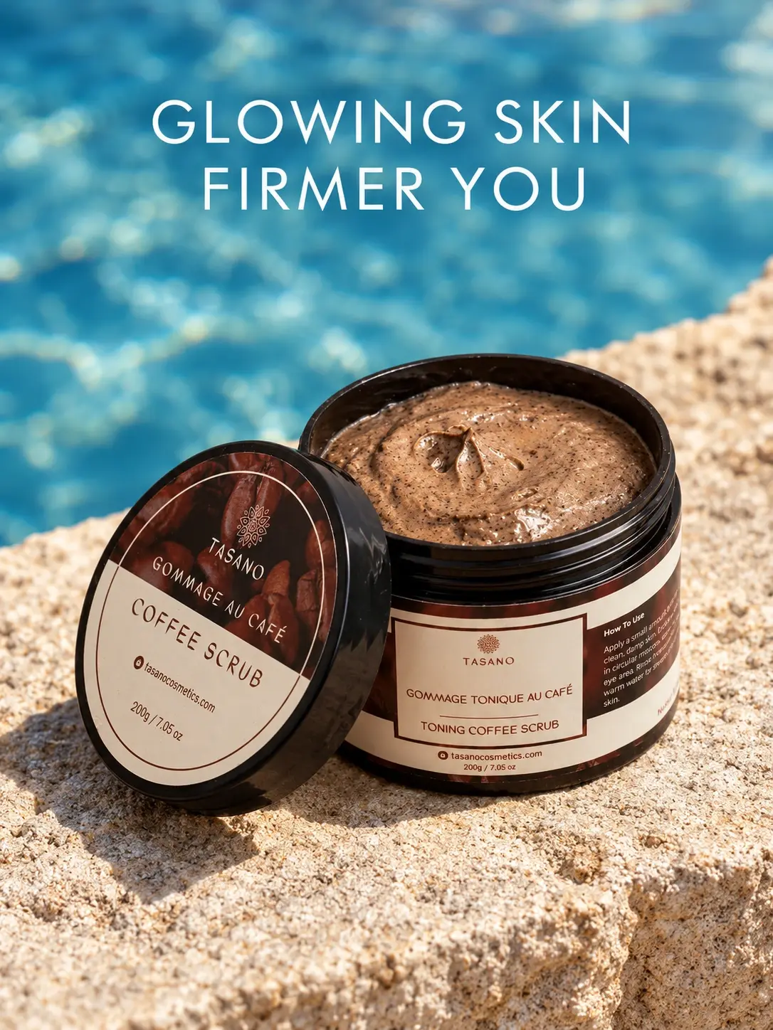 TASANO Coffee Body Scrub for cellulite appearance, firm-looking skin and body exfoliation