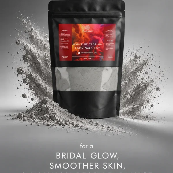 Moroccan Tbrima body mask for traditional hammam skincare, dull skin and rough body texture Moroccan Tbrima body mask for traditional hammam skincare, dull skin and rough body texture