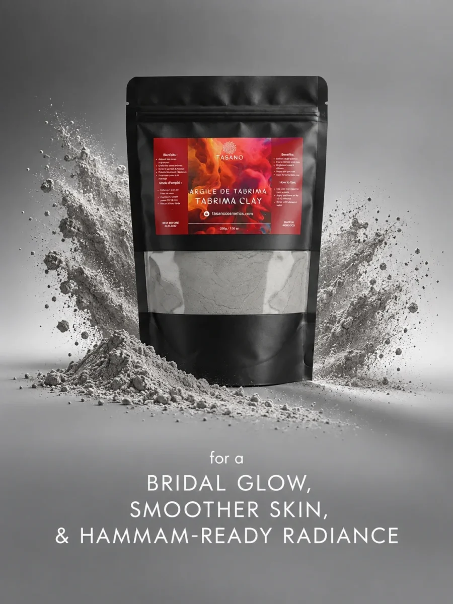 Moroccan Tbrima body mask for traditional hammam skincare, dull skin and rough body texture