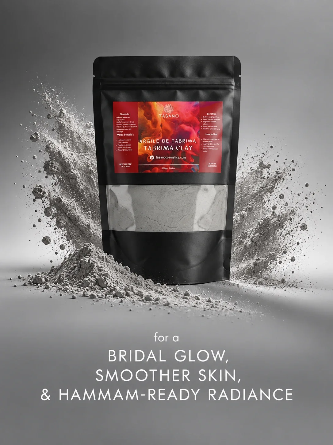 Moroccan Tbrima body mask for traditional hammam skincare, dull skin and rough body texture
