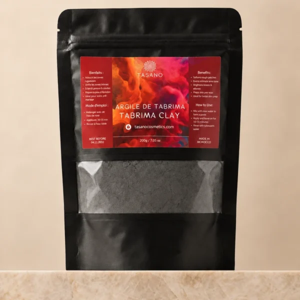 TASANO Moroccan Tbrima Clay 200g traditional hammam body mask for dull rough skin TASANO Moroccan Tbrima Clay 200g traditional hammam body mask for dull rough skin