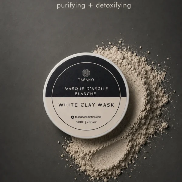 TASANO White Clay Mask with white clay powder for purifying and refined looking skin TASANO White Clay Mask with white clay powder for purifying and refined looking skin