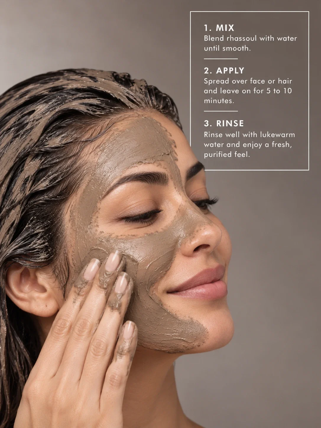 How to use Rhassoul Clay for hair and face, oily scalp, buildup, excess oil and skin cleansing