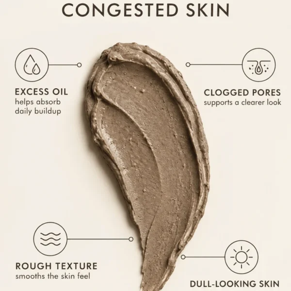 Rhassoul Clay Mask for oily skin, excess shine, congested-looking pores and rough texture Rhassoul Clay Mask for oily skin, excess shine, congested-looking pores and rough texture