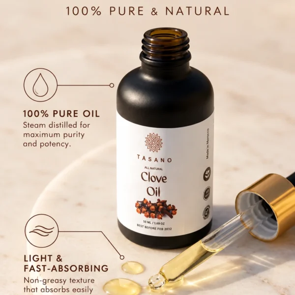 Pure Clove Oil formula and lightweight oil texture for diluted hair, scalp, skin and massage applications