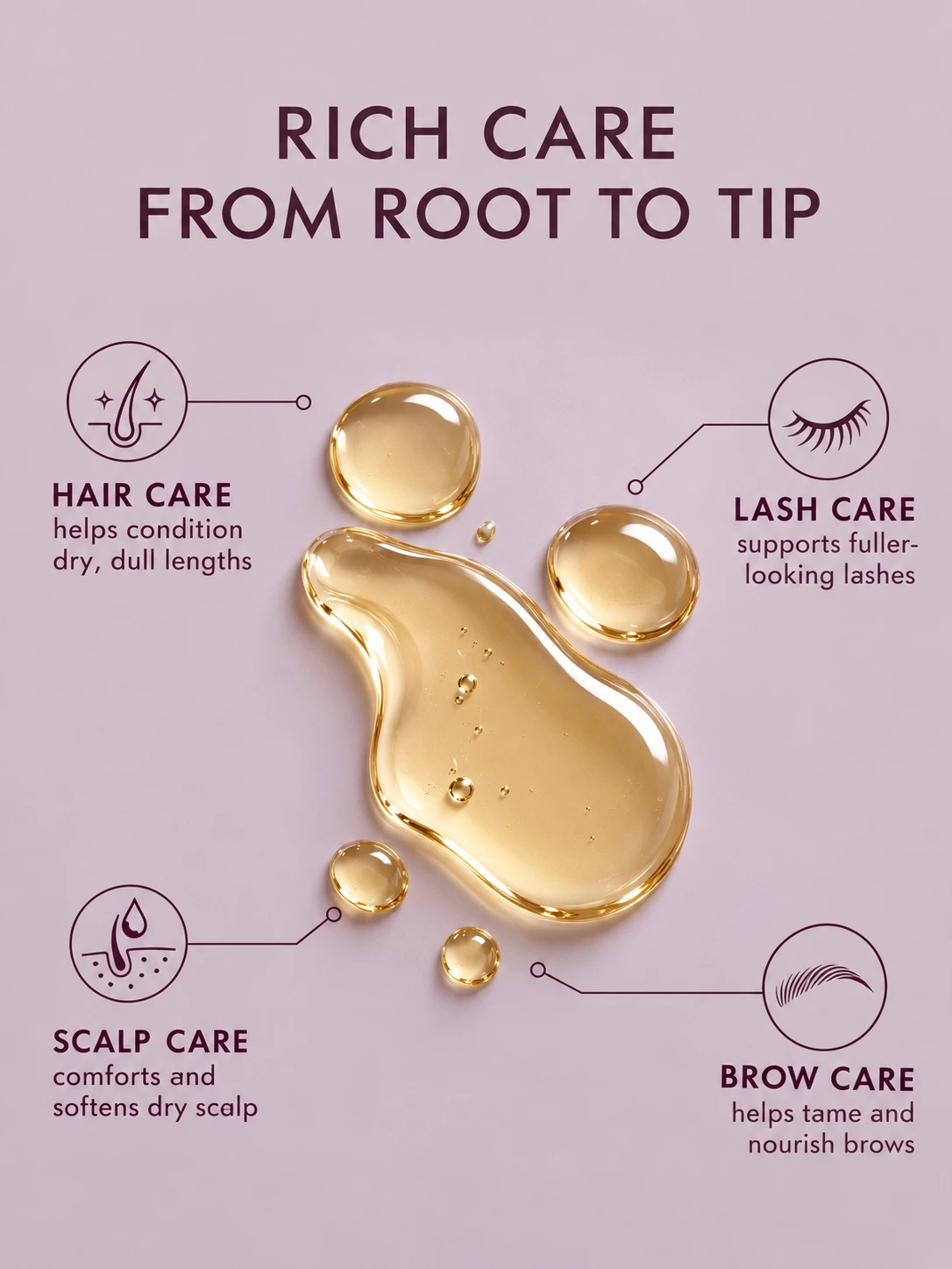 Castor Oil for hair, scalp, lashes and brows, rich natural oil for conditioning dry hair and fragile-looking strands