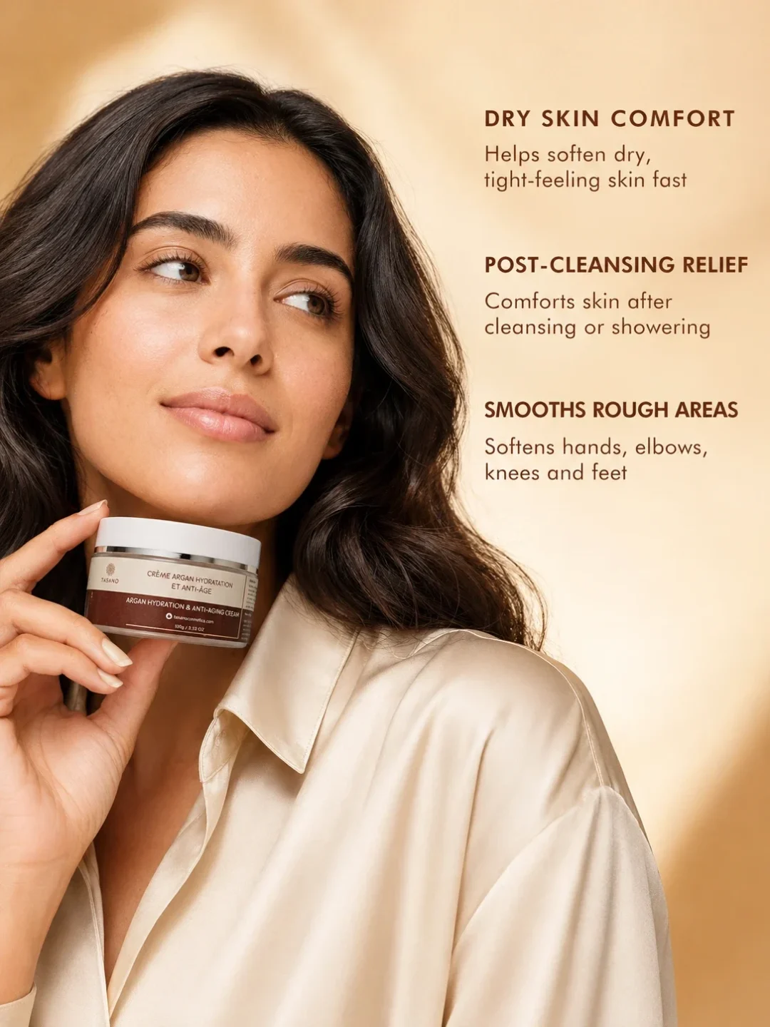 Moroccan argan face cream for dry, dull, tired-looking skin that needs daily moisture and glow