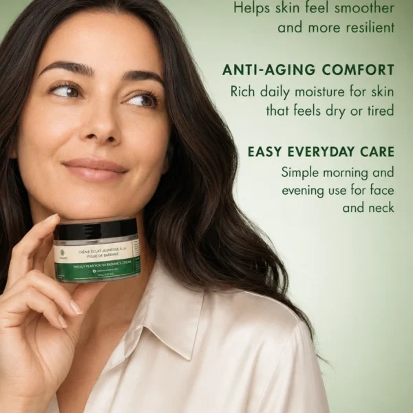 Prickly pear face cream for mature skin, fine lines, dullness, and daily anti-aging care