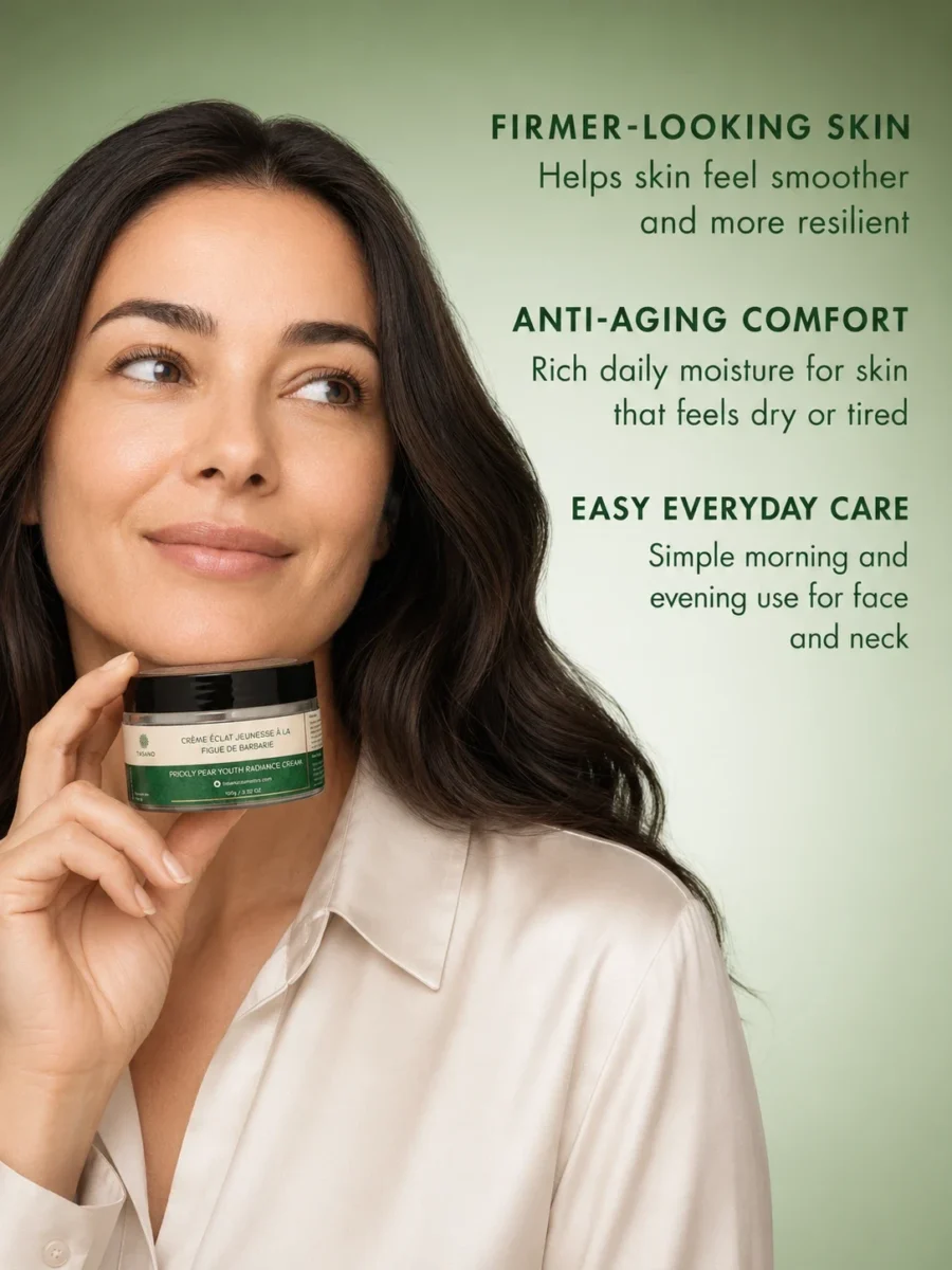Prickly pear face cream for mature skin, fine lines, dullness, and daily anti-aging care