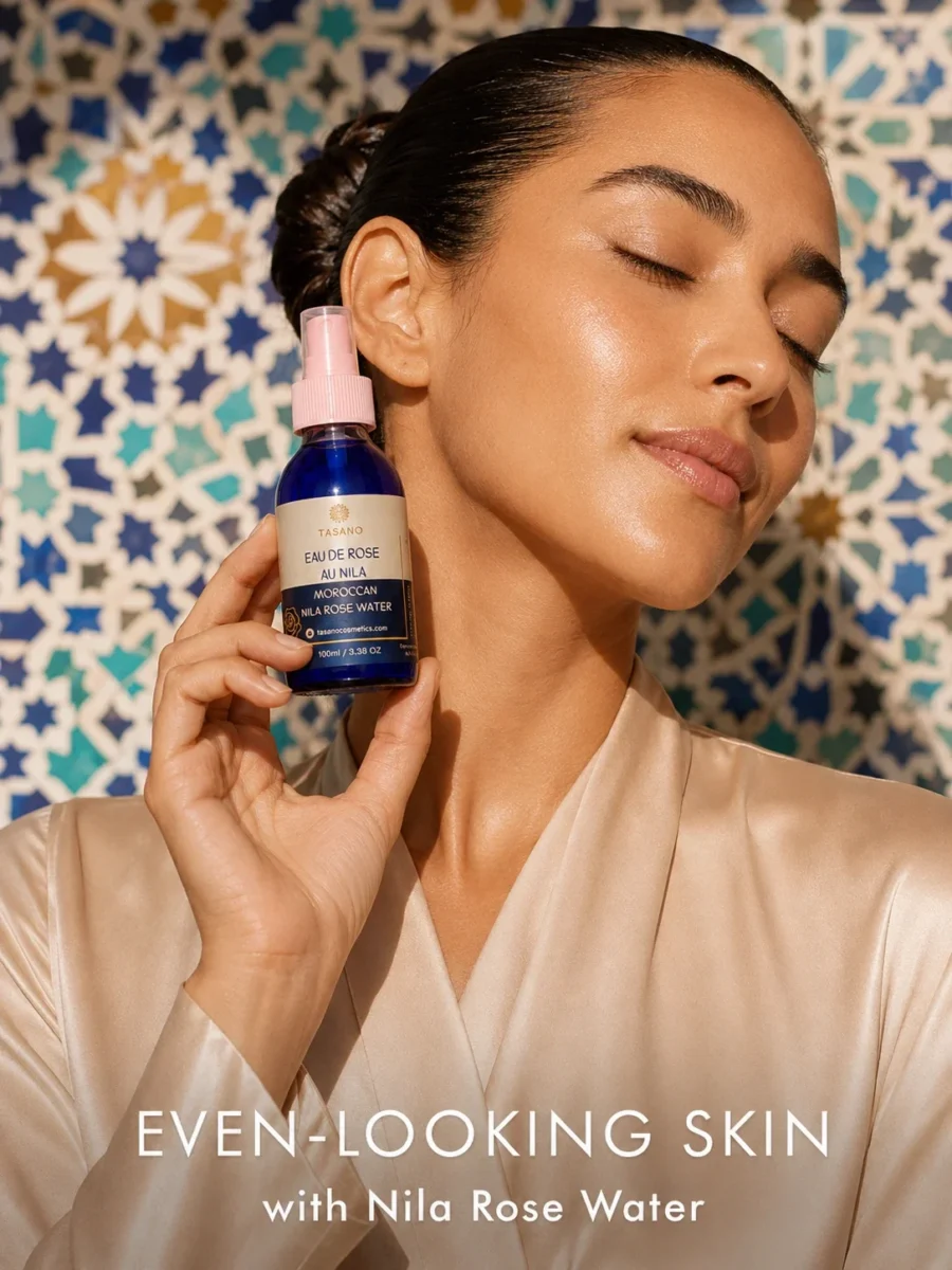 Moroccan Nila Rose Water for dark spots, dull skin, uneven skin tone and makeup removal