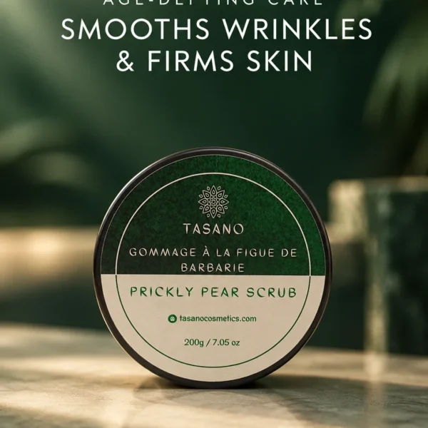 Firming facial scrub for smoother youthful-looking skin, Moroccan prickly pear anti-aging skincare