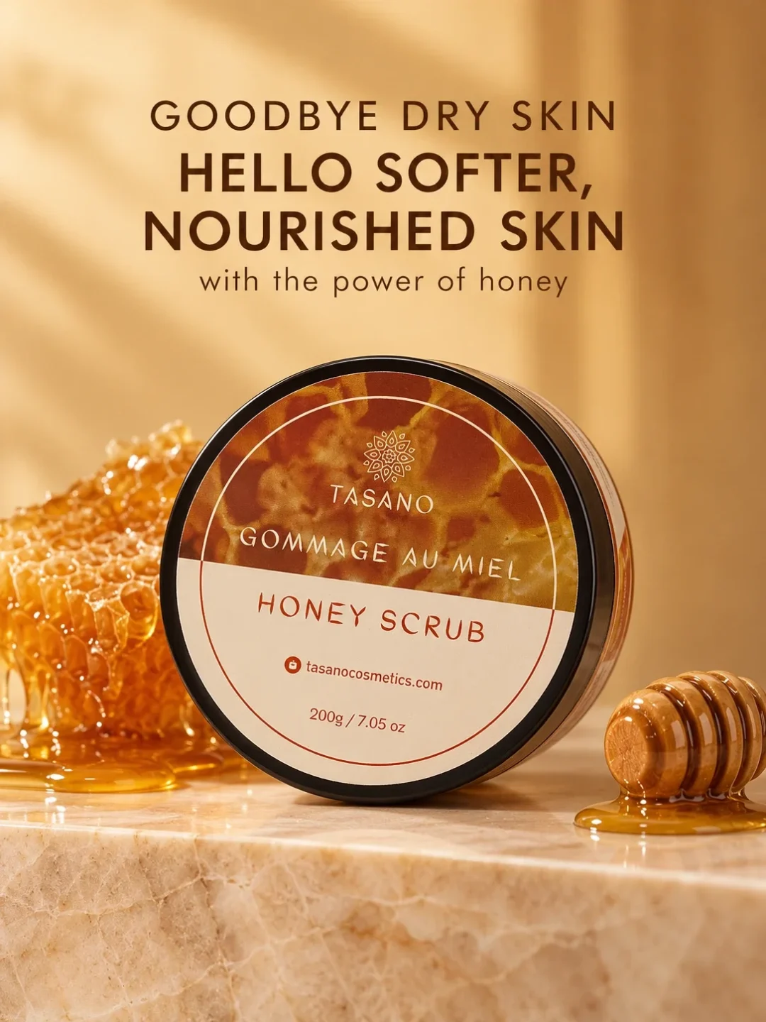 Nourishing honey scrub for dry rough skin, Moroccan body exfoliator for softer smoother skin Nourishing honey scrub for dry rough skin, Moroccan body exfoliator for softer smoother skin