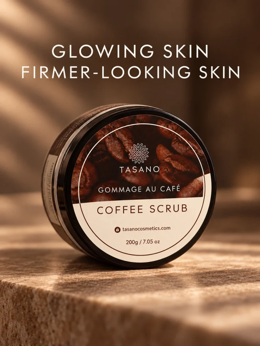 Coffee body scrub for firm glowing skin, cellulite appearance and smoother body texture