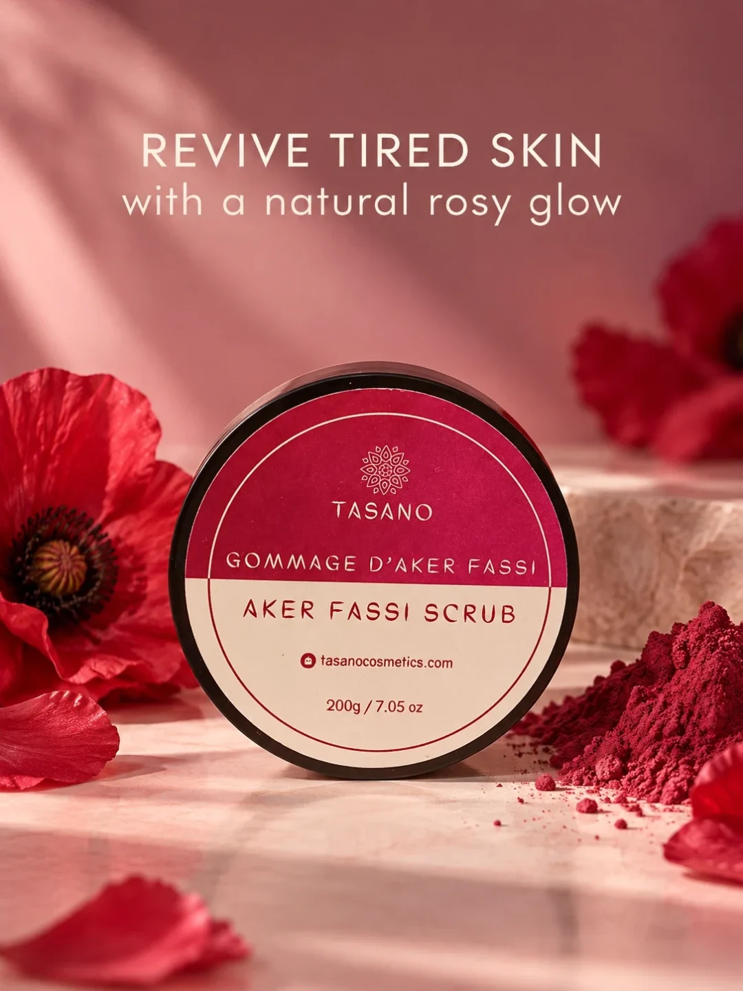 Aker Fassi scrub for tired dull skin, smoother texture and fresh natural rosy-looking radiance Aker Fassi scrub for tired dull skin, smoother texture and fresh natural rosy-looking radiance