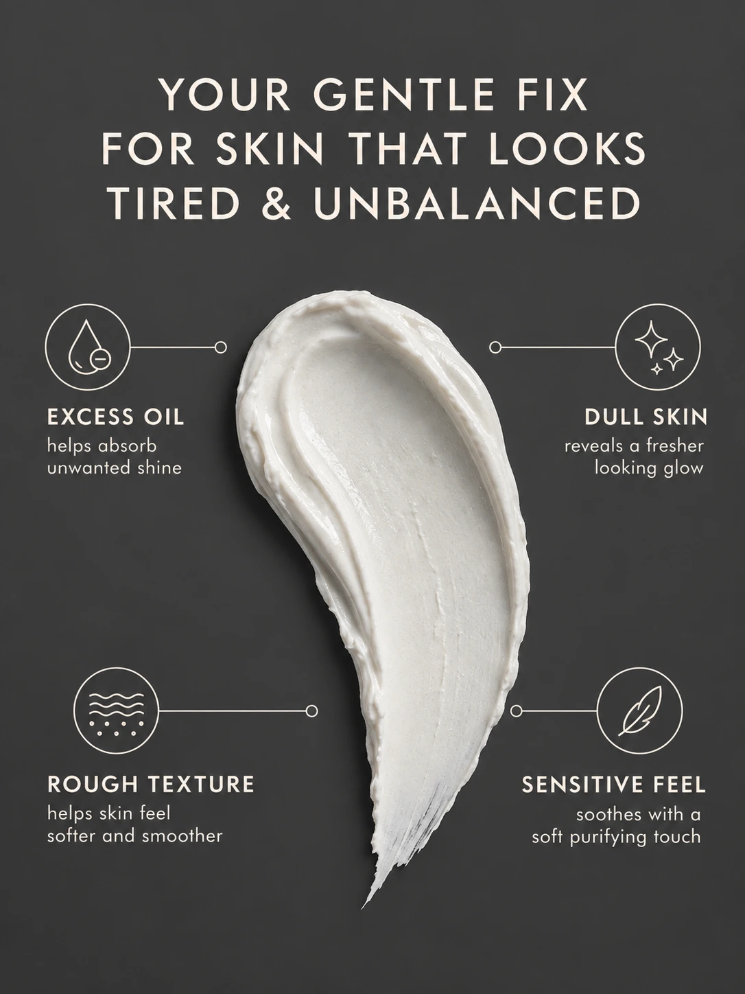 White Clay Mask for oily skin, dull complexion, rough texture and clogged-looking pores