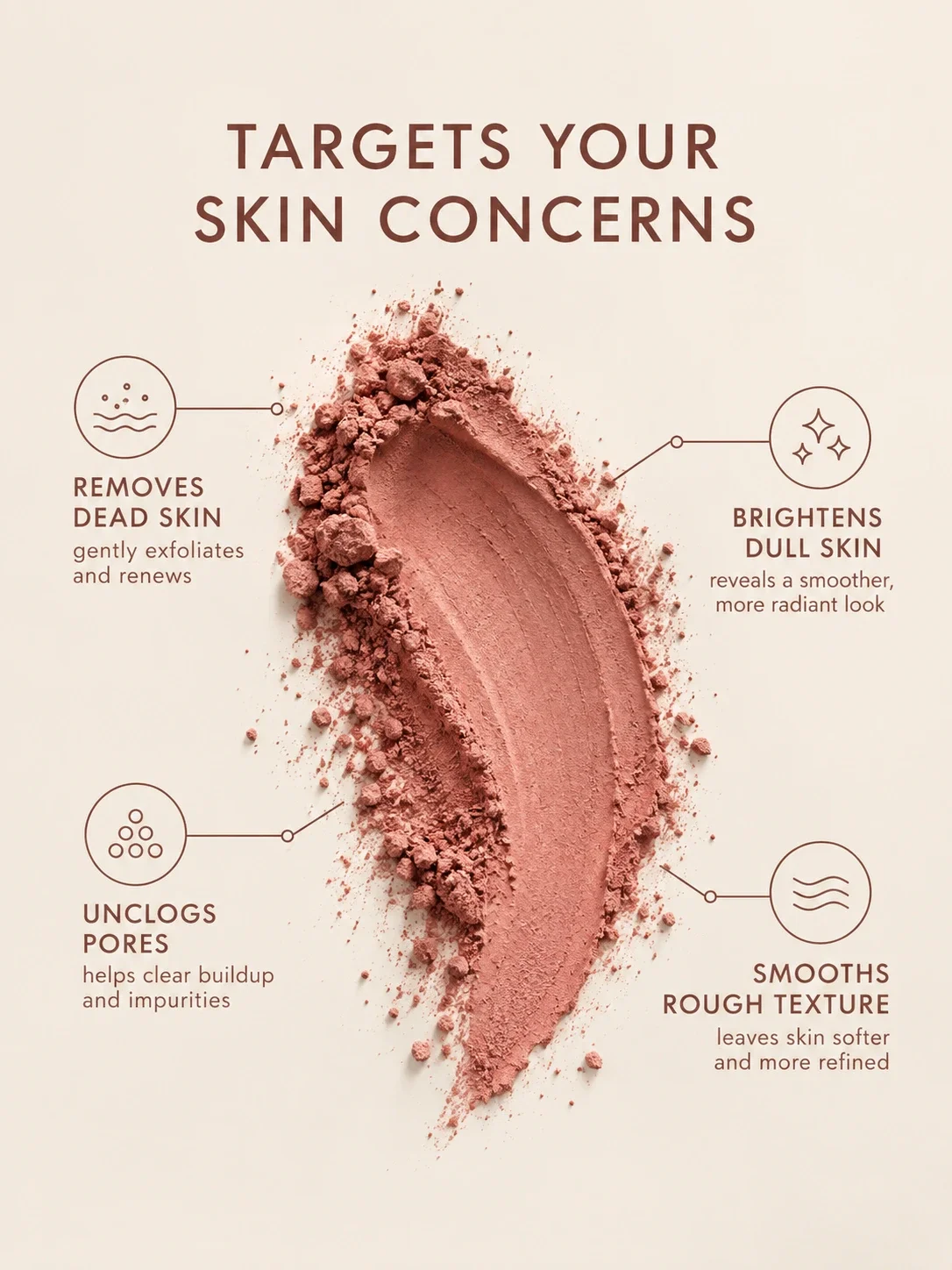 Moroccan Sokla body exfoliator for rough skin, dull skin, uneven texture and dead skin buildup