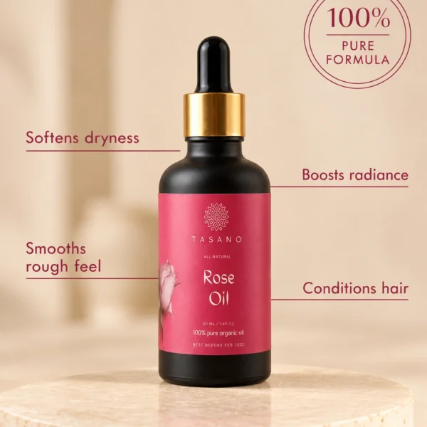 Rose Oil benefits for dry skin, face and hair | 100% Pure botanical Rose Oil Rose Oil benefits for dry skin, face and hair | 100% Pure botanical Rose Oil