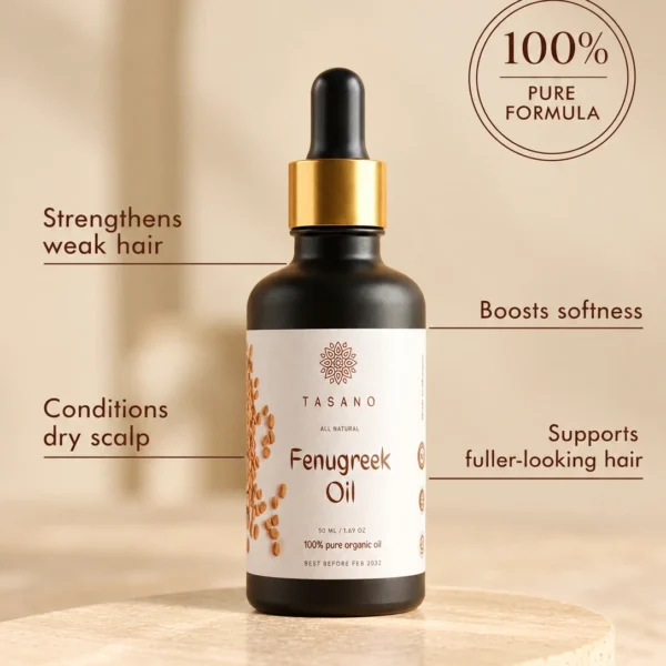 Fenugreek Oil benefits for stronger-looking hair, scalp and dry ends | 100% Pure Oil