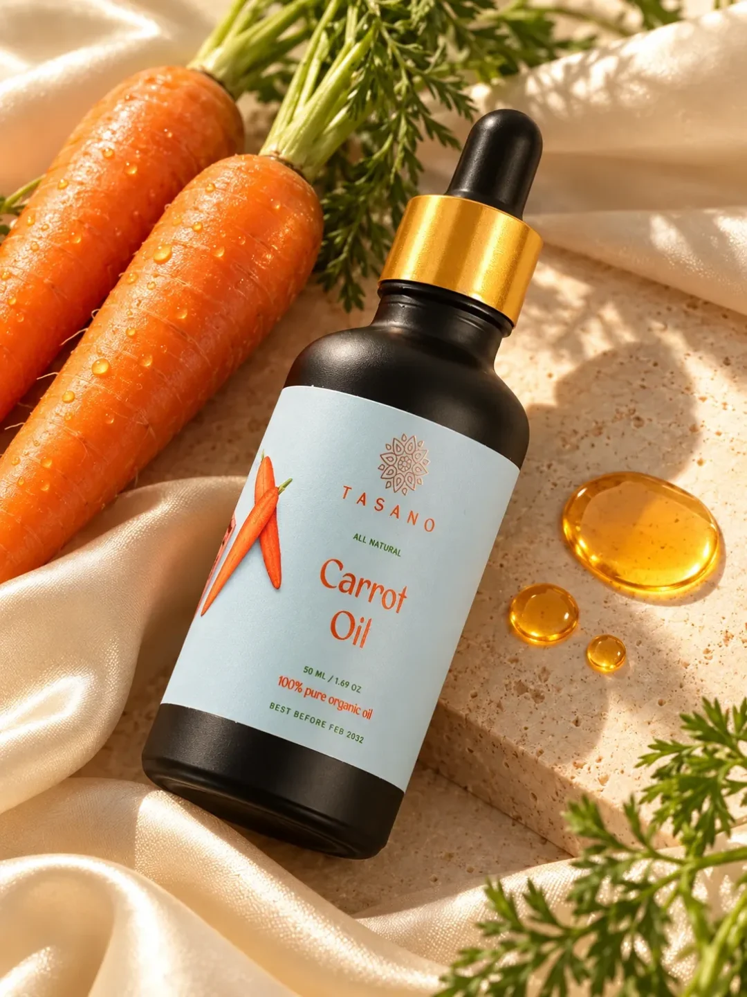 TASANO Pure Carrot Oil with fresh carrot botanicals, nourishing oil for radiant-looking skin and conditioned hair TASANO Pure Carrot Oil with fresh carrot botanicals, nourishing oil for radiant-looking skin and conditioned hair