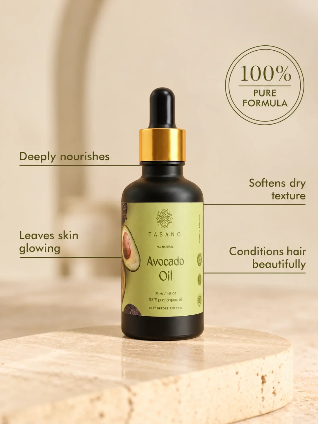 Pure Avocado Oil for dry skin and hair, deeply nourishing botanical oil for softness, moisture and smoothness Pure Avocado Oil for dry skin and hair, deeply nourishing botanical oil for softness, moisture and smoothness