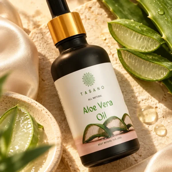 TASANO Pure Aloe Vera Oil with aloe vera botanicals, soothing moisturizing oil for skin and hair care