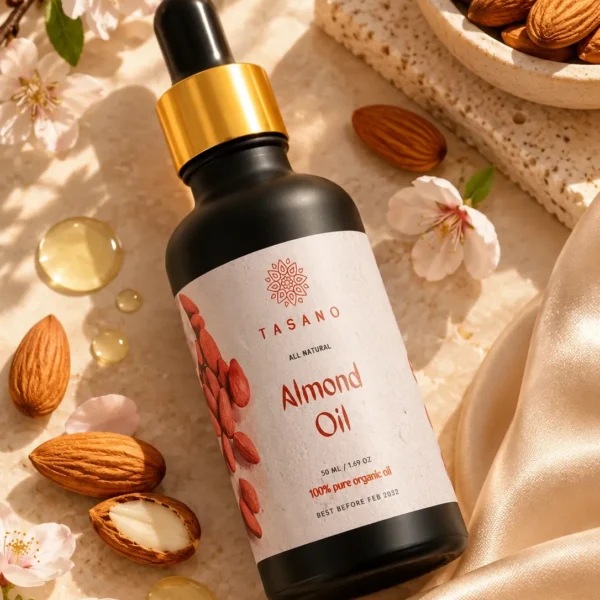 TASANO Pure Sweet Almond Oil with almonds and almond blossom, nourishing oil for soft skin and conditioned hair TASANO Pure Sweet Almond Oil with almonds and almond blossom, nourishing oil for soft skin and conditioned hair