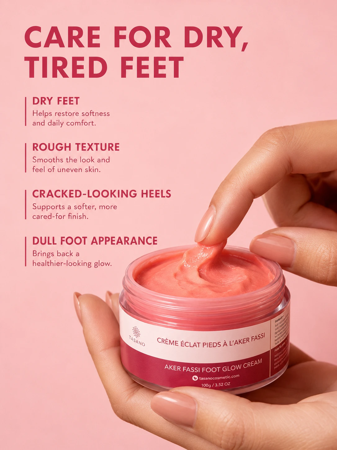 Foot cream for dry cracked feet, rough heels, dull skin, hard feet, and tired-looking soles