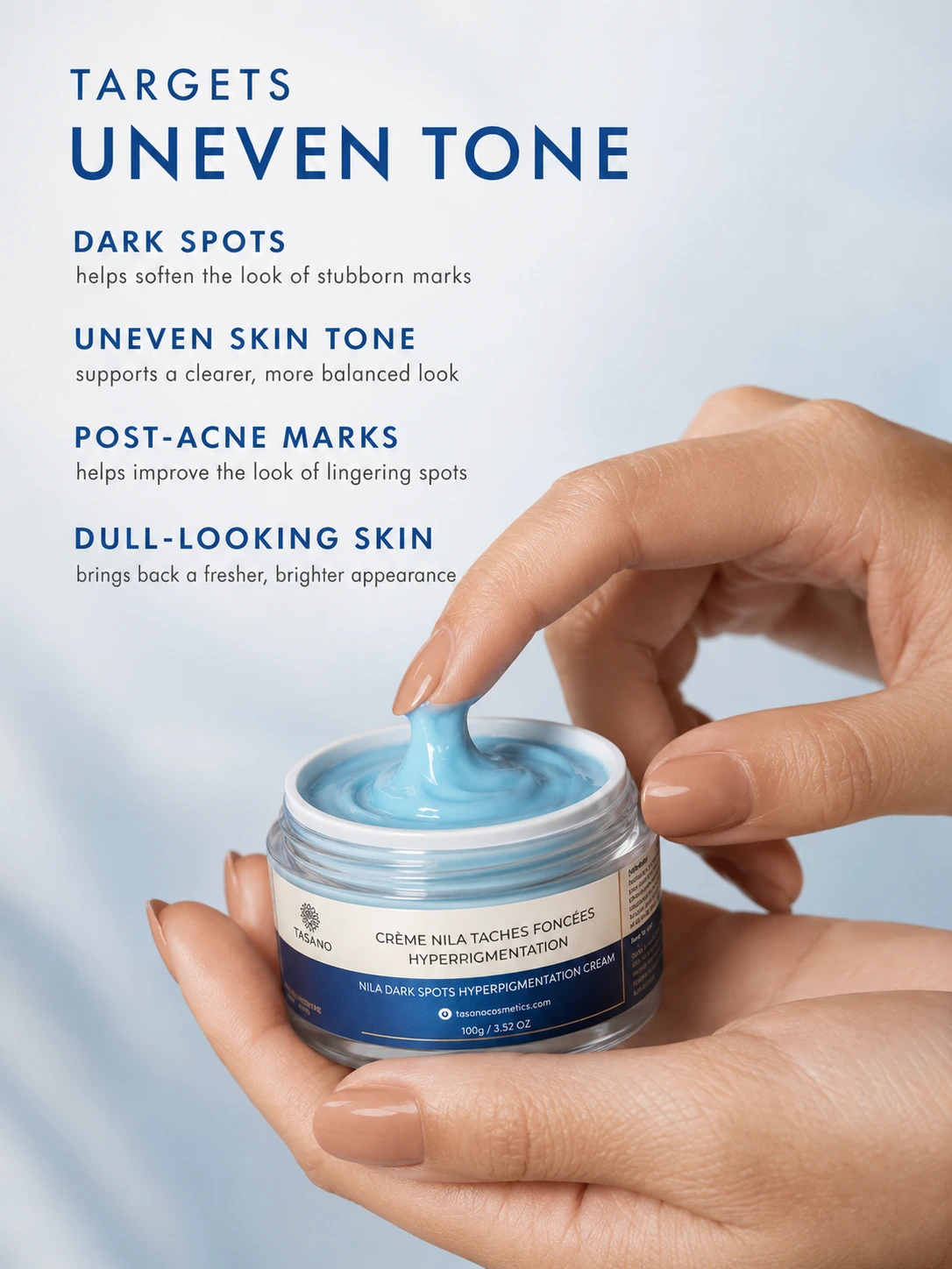 Dark spot cream for hyperpigmentation, acne marks, dullness, and uneven skin tone