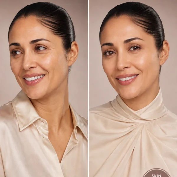 Before and after snail cream results for firmer, smoother, younger-looking skin