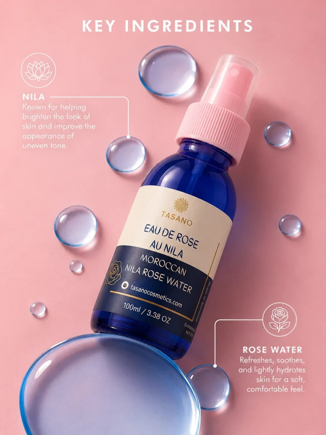 F3 Moroccan Rose Water with Nila – Facial Toner for Dark Spots