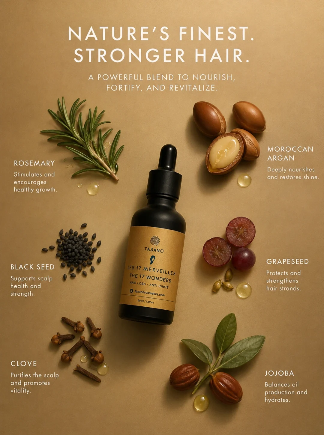 natural rosemary hair oil with Moroccan argan black seed and jojoba