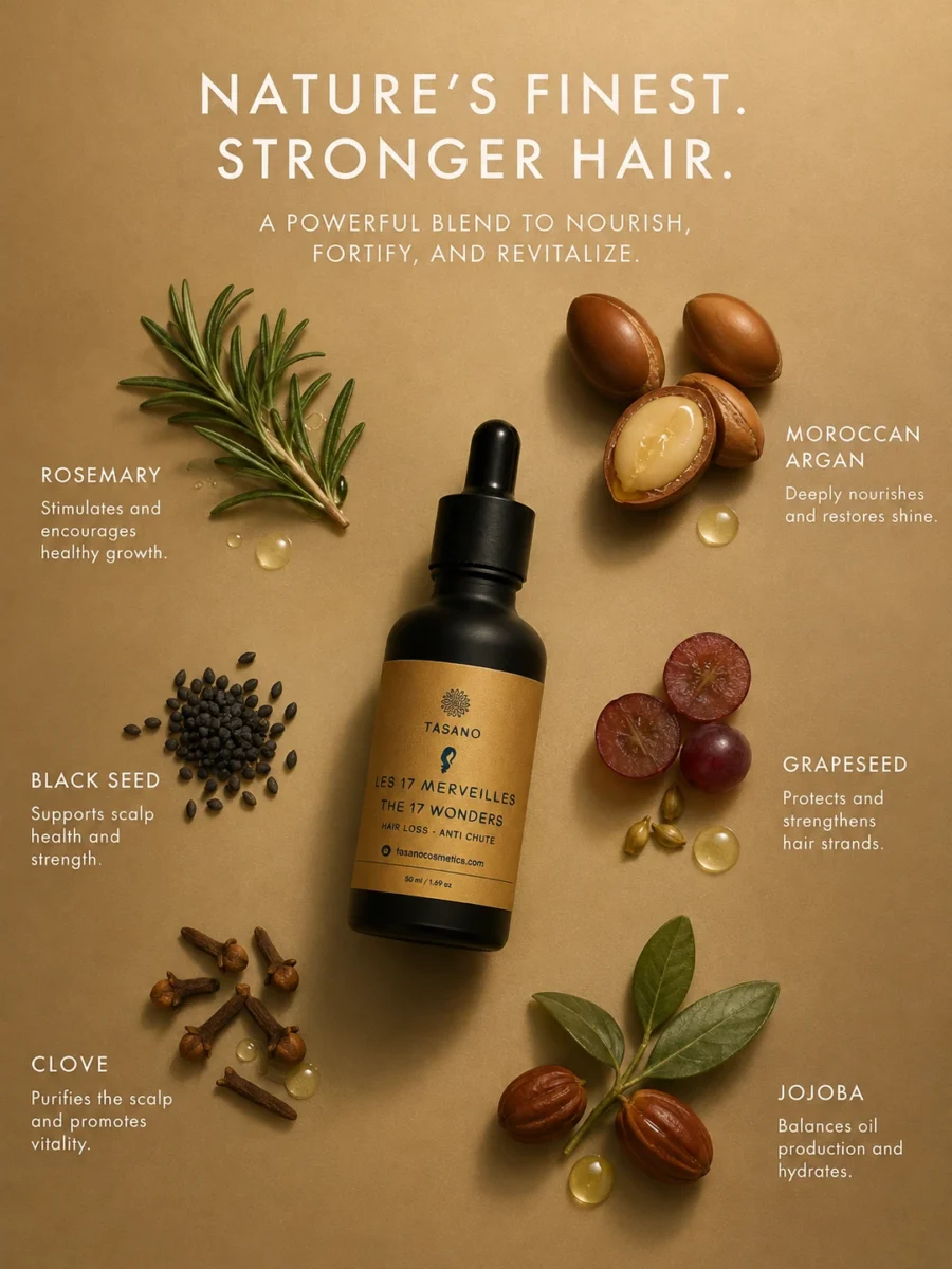 natural rosemary hair oil with Moroccan argan black seed and jojoba