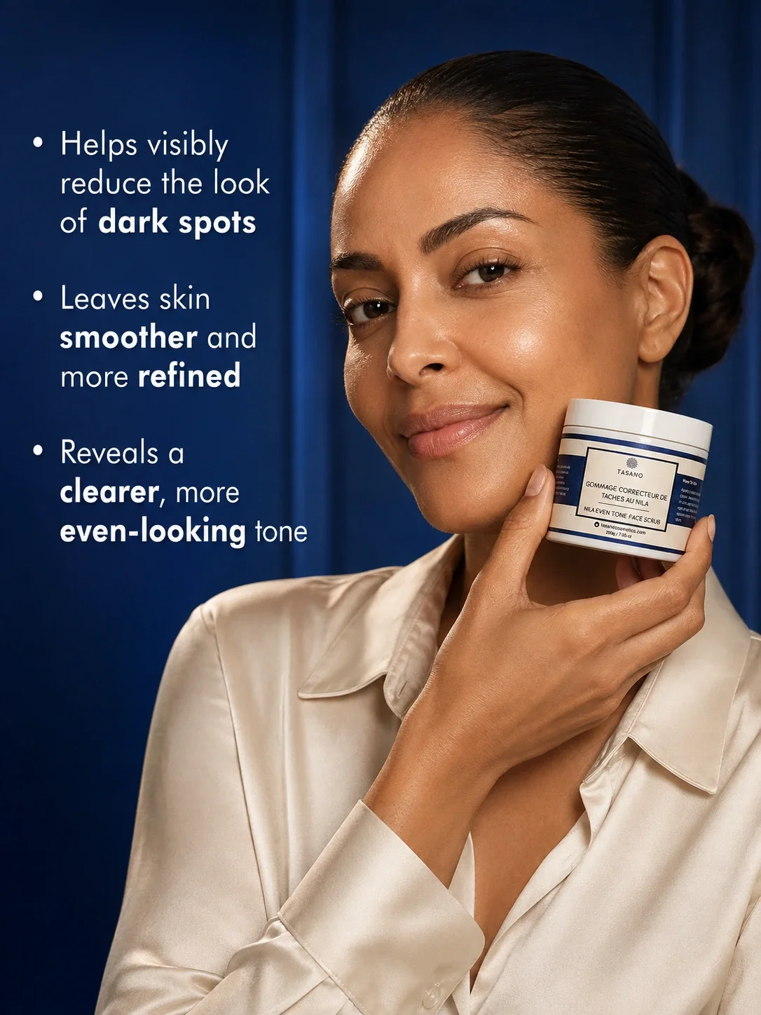 Nila face scrub for smoother even-looking skin, dark spot exfoliator for hyperpigmentation and uneven tone