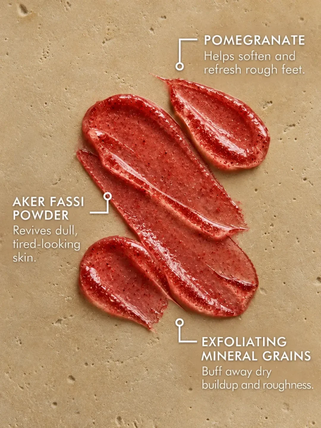 Foot scrub exfoliating texture for cracked heels, calluses, rough skin and dry feet Foot scrub exfoliating texture for cracked heels, calluses, rough skin and dry feet