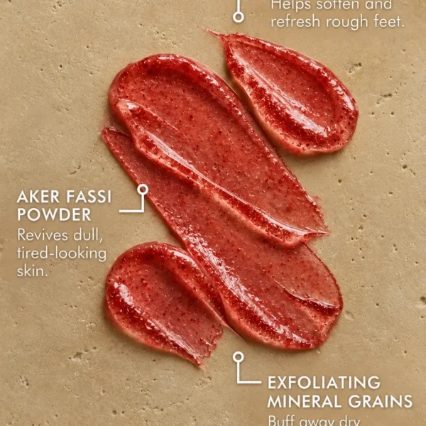 Foot scrub exfoliating texture for cracked heels, calluses, rough skin and dry feet Foot scrub exfoliating texture for cracked heels, calluses, rough skin and dry feet