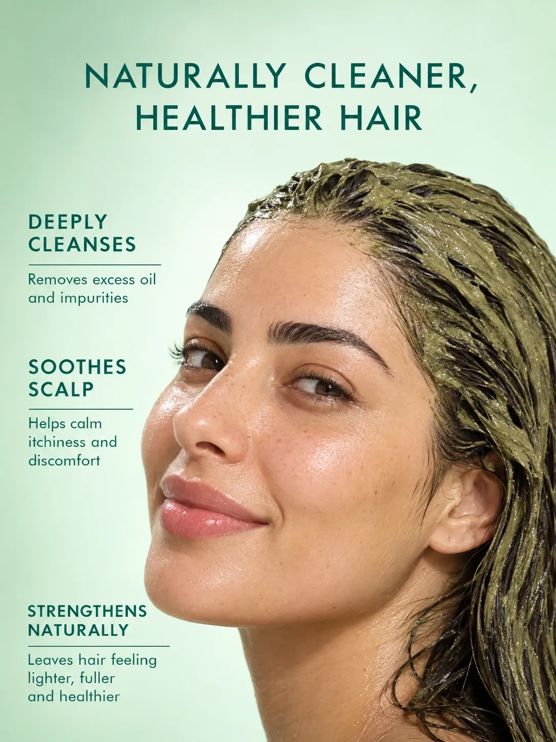 Moroccan Sidr powder hair mask for gentle scalp cleansing, softer hair, natural volume and freshness