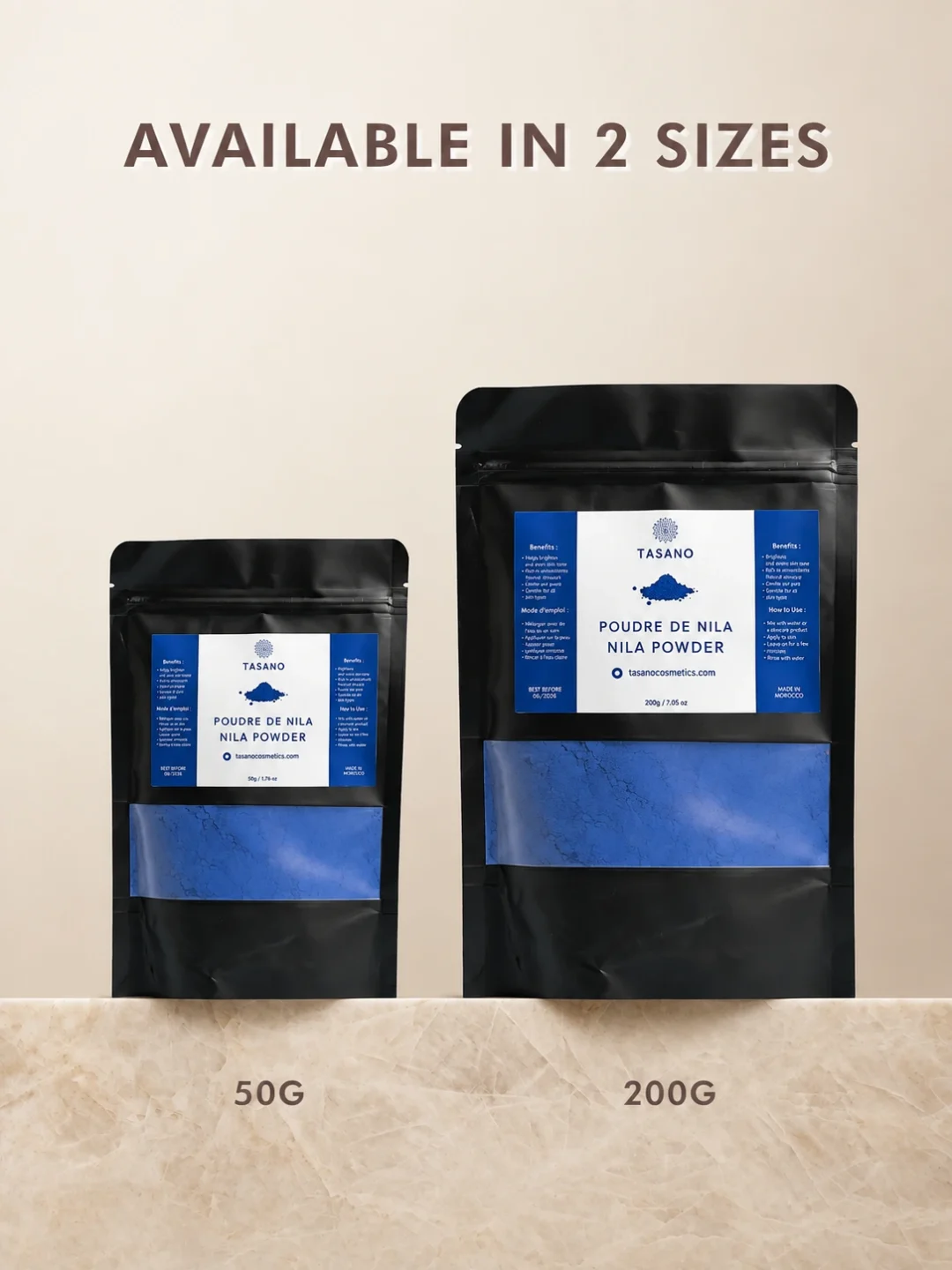TASANO Moroccan Nila Powder 50g and 200g sizes for dark spots and uneven skin tone TASANO Moroccan Nila Powder 50g and 200g sizes for dark spots and uneven skin tone
