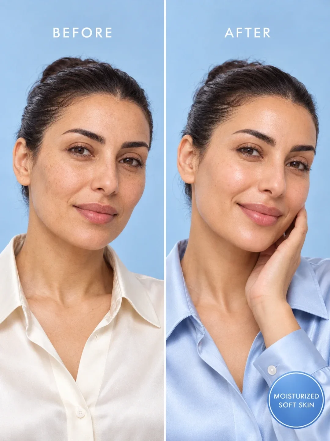 Goat milk soap before and after for dry skin and visibly softer moisturized-looking skin Goat milk soap before and after for dry skin and visibly softer moisturized-looking skin