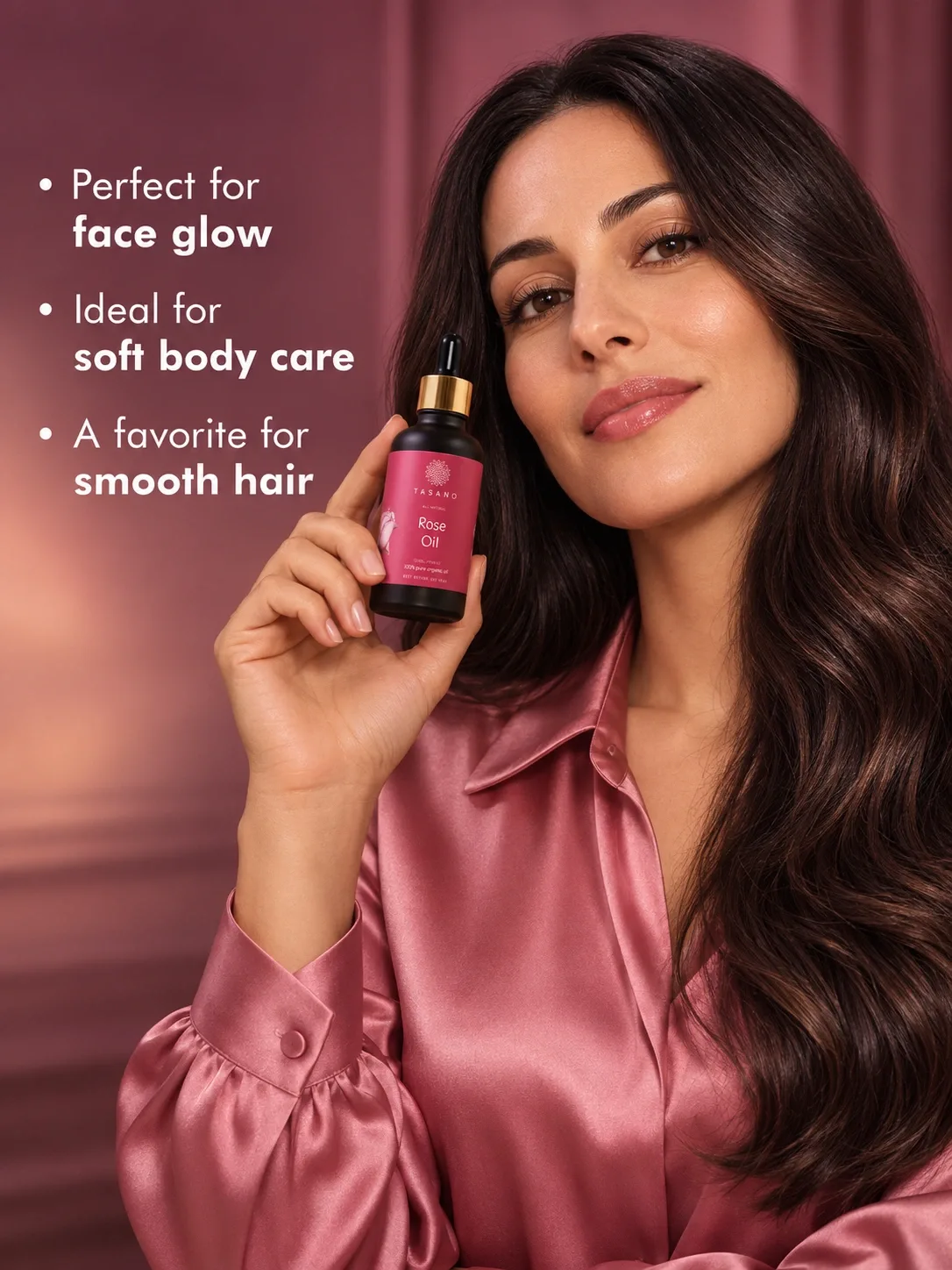 Rose Oil for face, body and hair care | Pure moisturizing botanical oil by TASANO