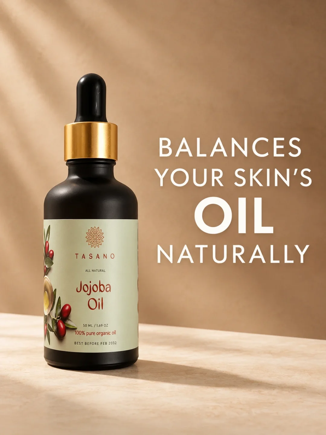 Pure Jojoba Oil for face, skin and hair | Premium botanical jojoba oil by TASANO
