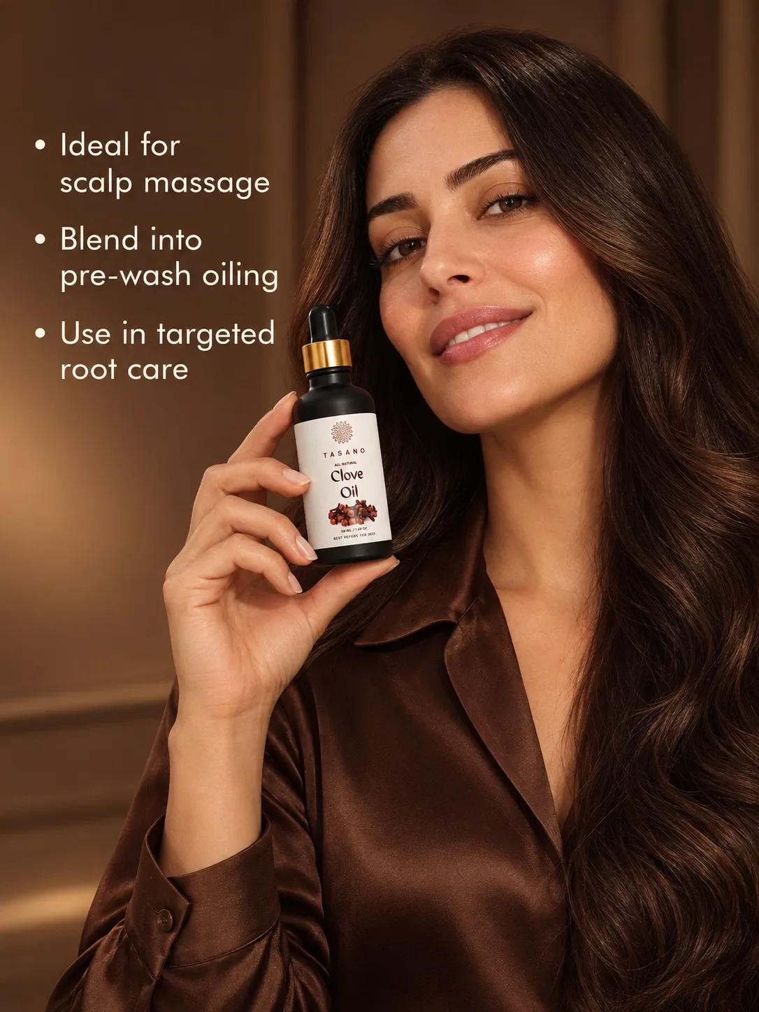 Clove Oil for scalp massage, hair oiling and body care, versatile natural oil for hair and skin routines