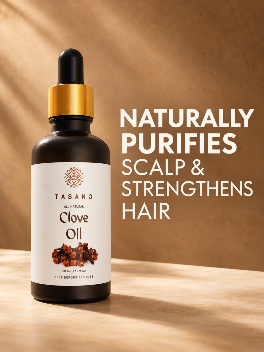 Pure Clove Oil for intensive hair and scalp care, concentrated botanical oil for conditioning dry-feeling hair