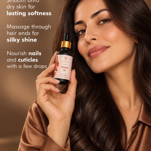 Sweet Almond Oil for face, body massage and hair care, versatile natural oil for moisturizing skin and conditioning hair Sweet Almond Oil for face, body massage and hair care, versatile natural oil for moisturizing skin and conditioning hair