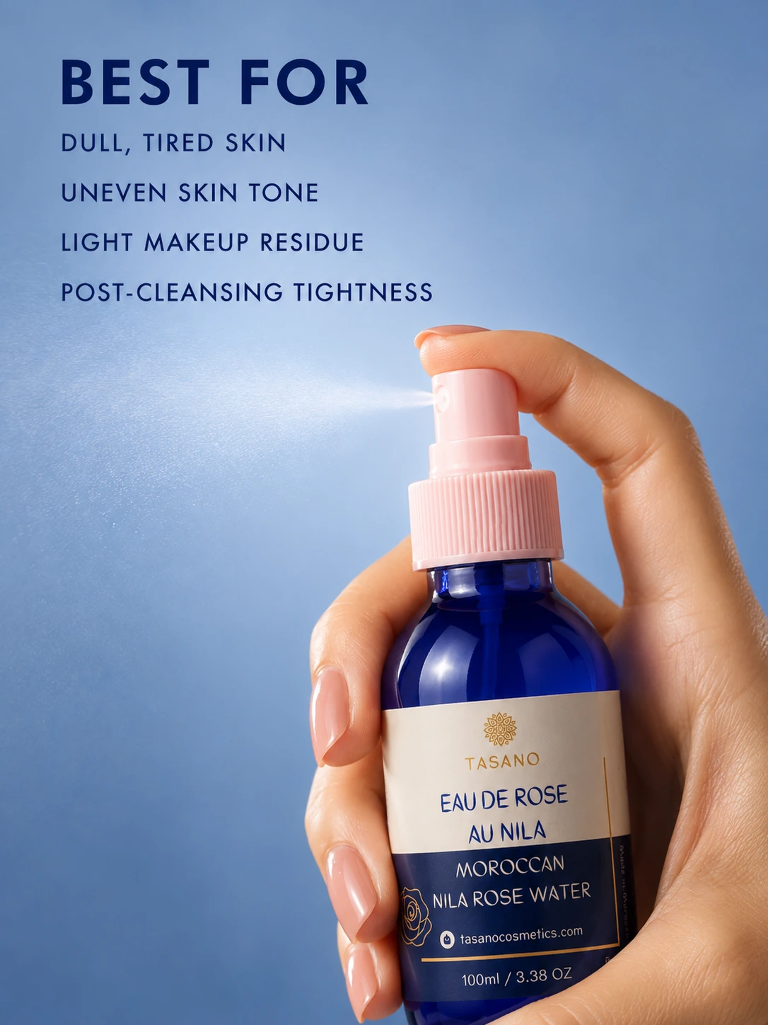 Moroccan Nila Rose Water for dark spots, dull skin, uneven skin tone and makeup removal