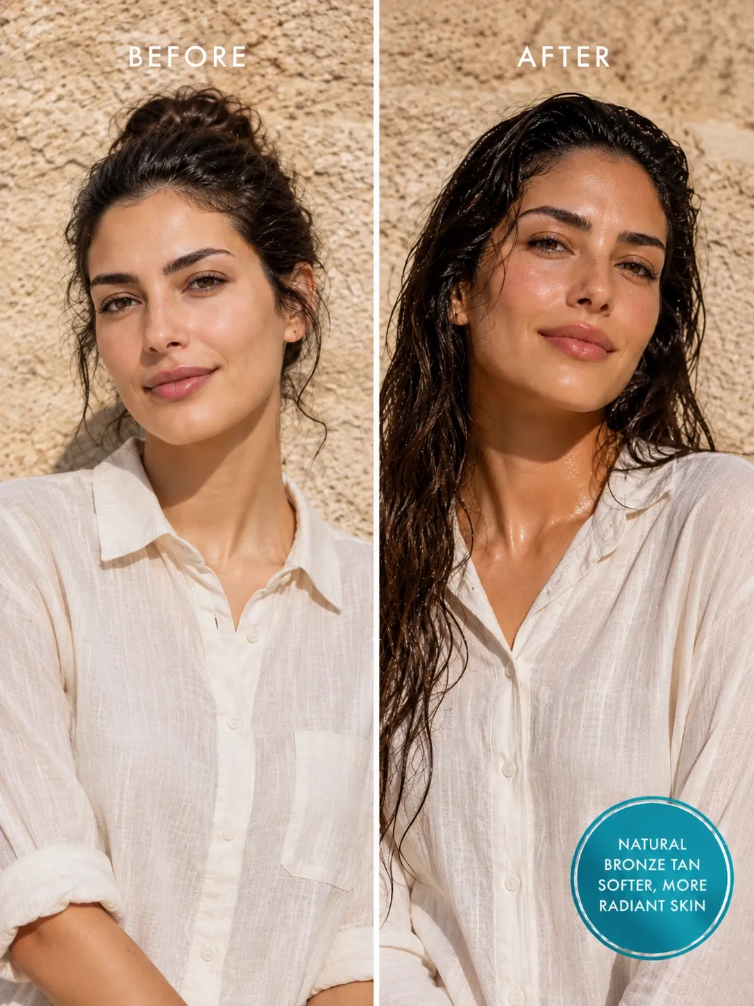 tanning oil before and after bronze skin glow